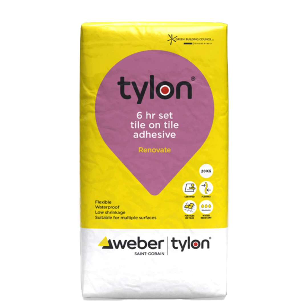 A waterproof adhesive designed for tiling over existing tiles and fixing crystalline marble tiles, coarse crystalline natural stones, polished porcelain, and ceramic tiles. 